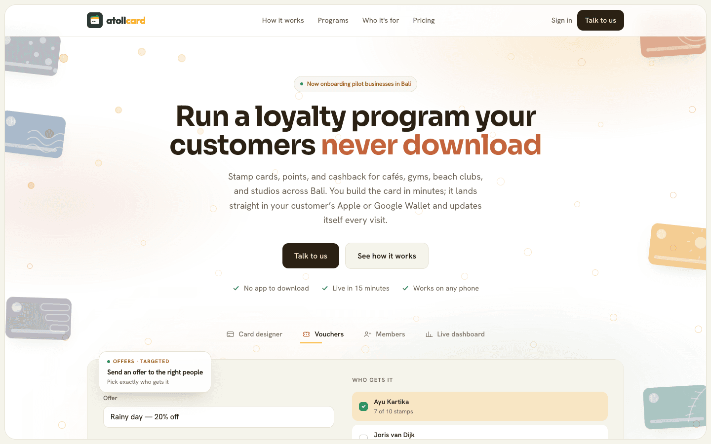 Atollcard marketing site