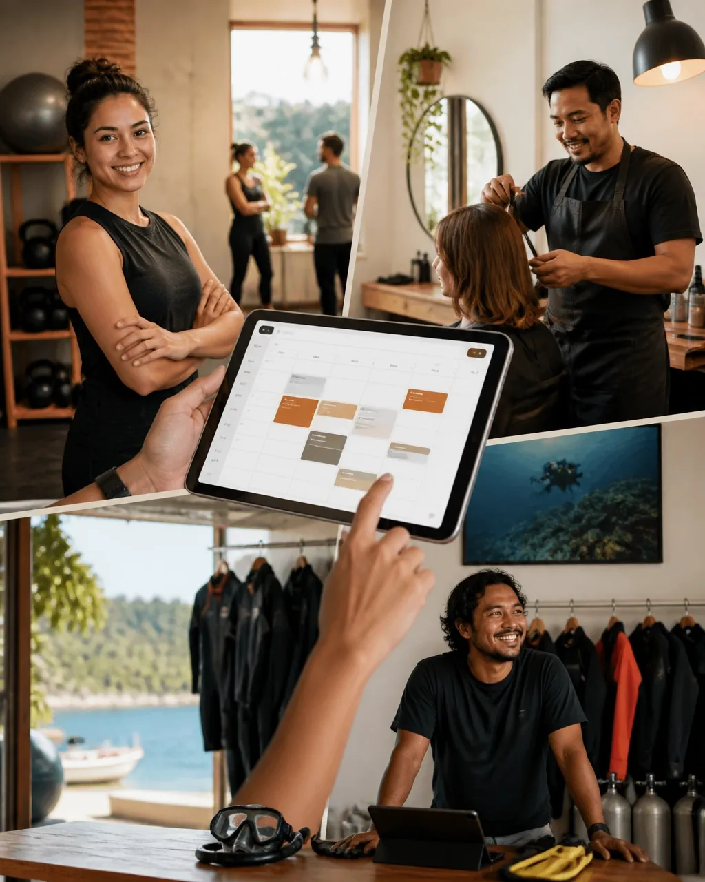 Small local businesses connected through one modern digital booking system
